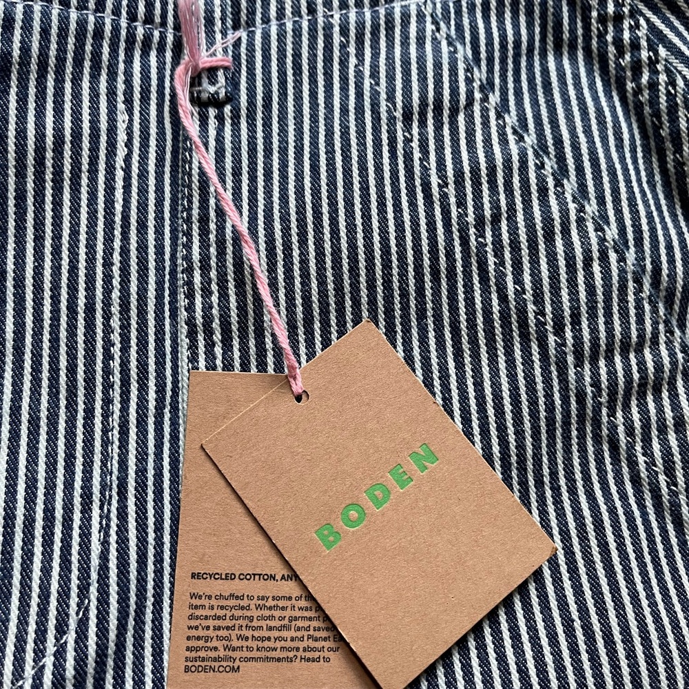 New women’s Boden Kensington white stripe utility casual pants jeans. Size 6 - Picture 7 of 15